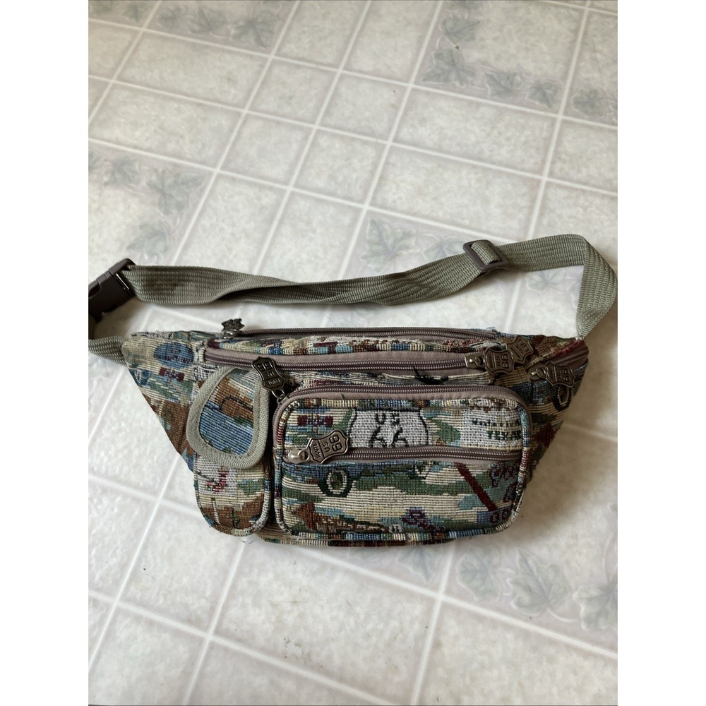 Route 66 Tapestry Fanny Pack Belt Bag 90s Vintage 6 Pocket Heritage‎ Cottagecore